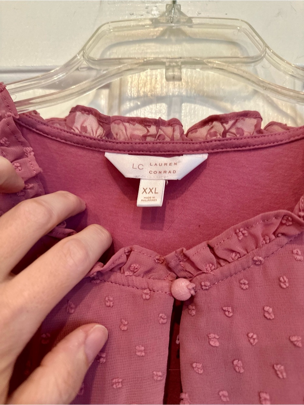 Lauren Conrad Blouse | Size XXL Swiss Dot Ruffles - Picture 5 of 6